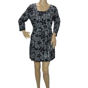Papillon Grey & Black Floral Long Sleeve Dress